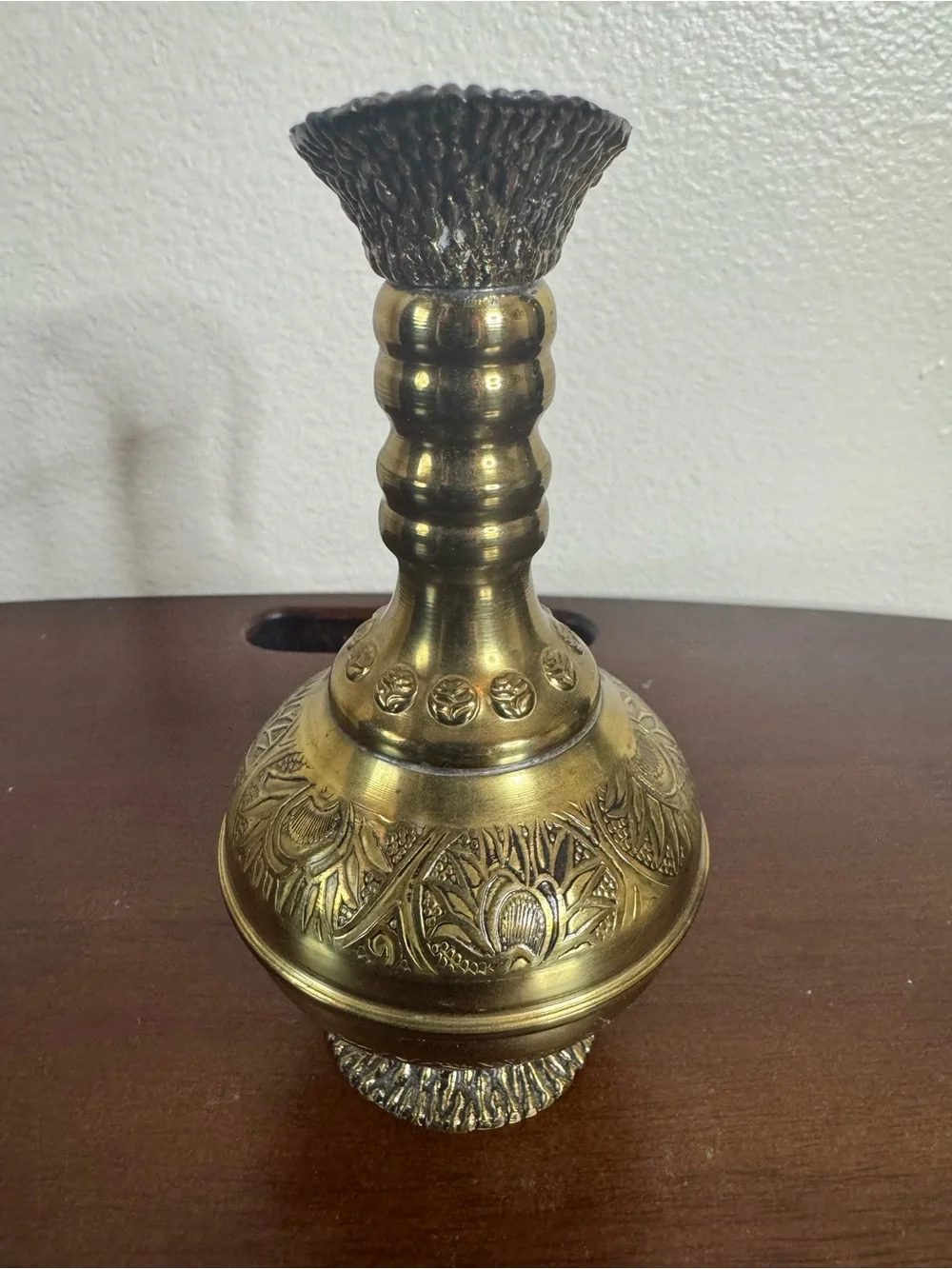 Vintage ornate brass pitcher